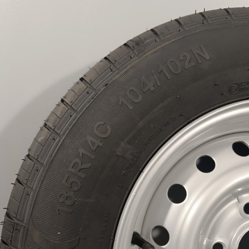 Kompletní kolo pro karavany a přívěsy - pneu KENDA KR101 185/80 R14C + ocelový disk SRW 5,5Jx14" , 5x112 , ET30