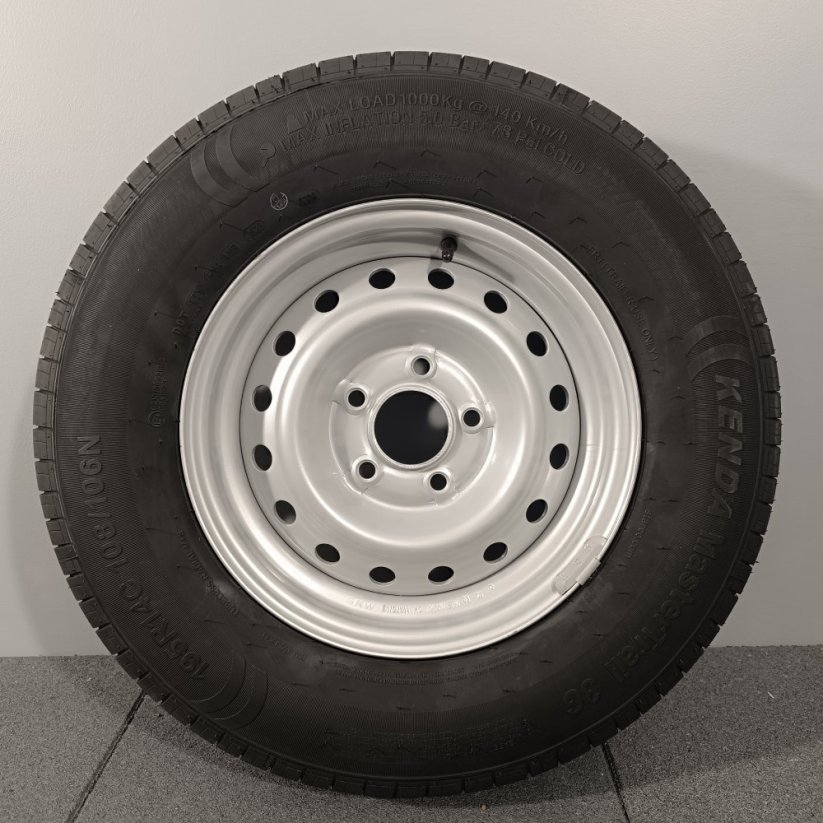 Kompletní kolo pro karavany a přívěsy - pneu KENDA KR101 195/80 R14C + ocelový disk SRW 5,5Jx14" , 5x112 , ET30