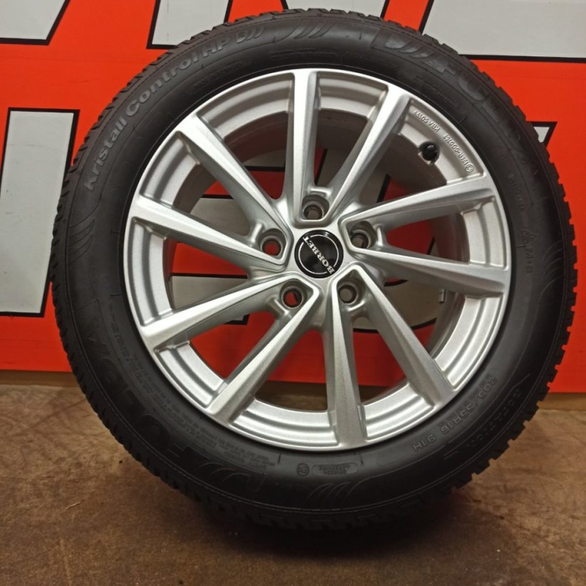 ALU kola Borbet 5x112, ET48, zimní pneu 205/55 R16