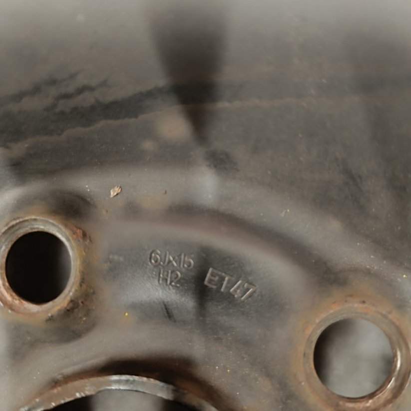 Ocelový disk VW, Škoda 6Jx15'', 5x112, ET47 1kus (Použité)