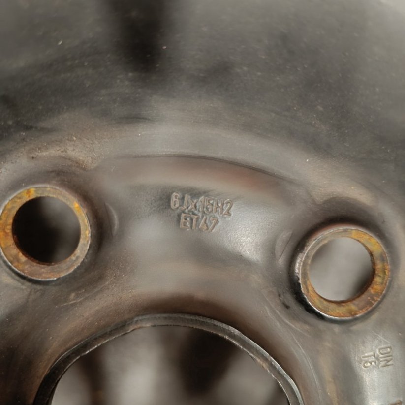 Ocelový disk VW, Škoda 6Jx15'', 5x112, ET47 1kus (Bazarové)