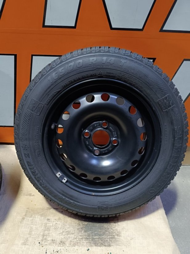 Pěkná sada na Citigo 4x100, zimní pneu 165/70 R14