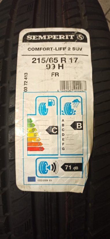 Semperit 215/65 R17 99H 8,5mm NOVÉ letní
