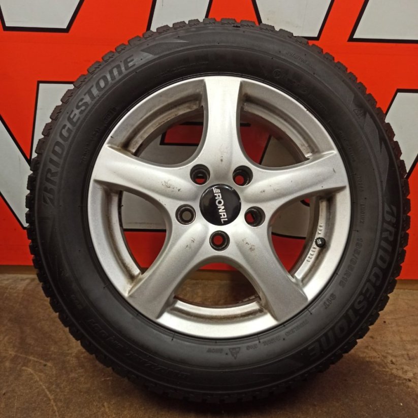 ALU kola Ronal 5x112, zimní pneu 7mm, 195/65 R15