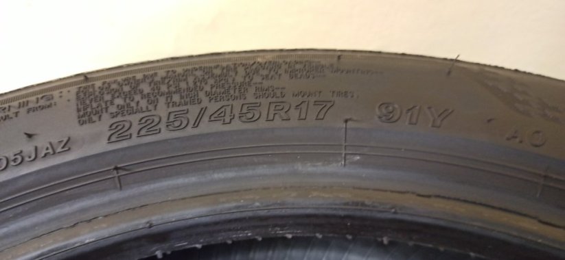 Bridgestone Turanza T005 225/45 R17 91Y 4,5 mm (Použité)